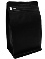 12 oz. Square Bottom with E-Zip - Black