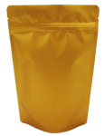 8 oz. Metallized Stand Up Zip Pouch with Easy Tear Line - Matte Gold