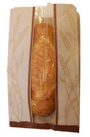 8.5 X 14. Side Gusseted Bread Bag with Recycled Paper and PLA Window - Natural Kraft