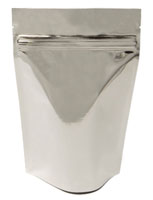 8 lb. Metallized Stand Up Zip Pouch - Silver