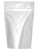 8 oz. Foil Stand Up Zip Pouch with Easy Tear Line - White