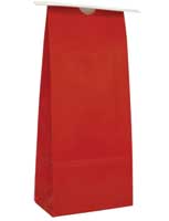 8 oz. Tin Tie Paper Bag with Poly Liner - Red